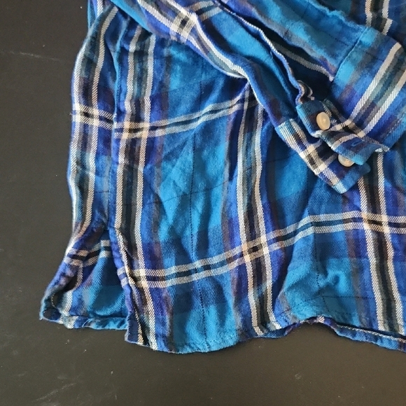 Express Blue Plaid Button Down Shirt - Picture 4 of 10